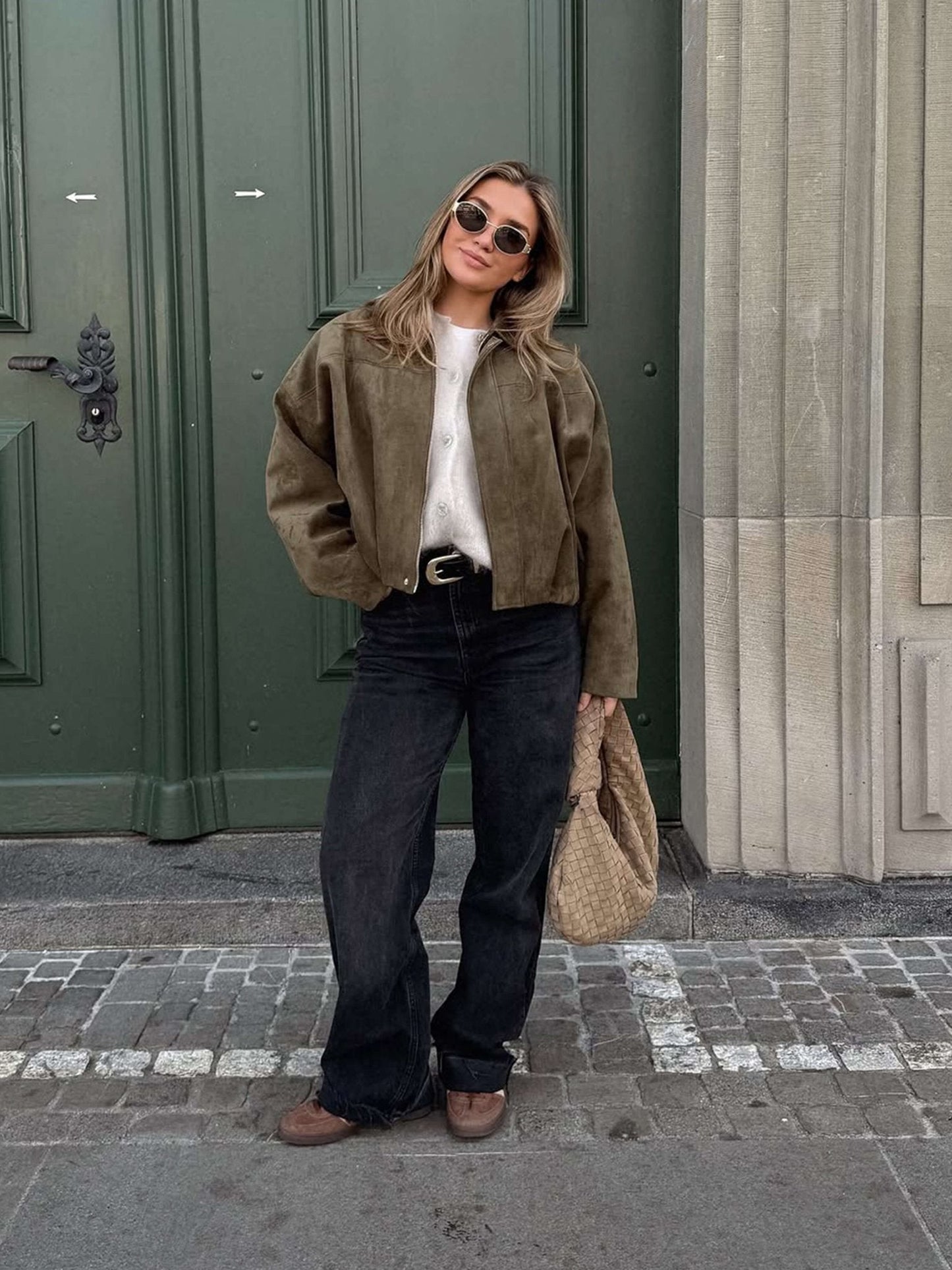 ZEYA - Lori Suede Bomber Jacket