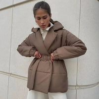Lou gesteppte Pufferjacke mit Gürtel