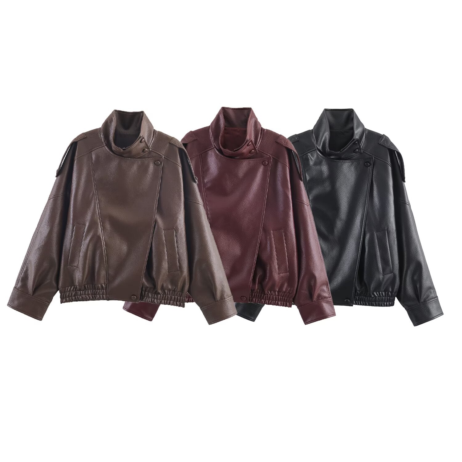 ZEYA - Lucille Asymmetrical Leather Jacket
