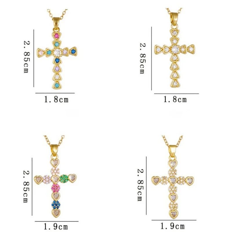 ZEYA - Lucy Zircon Cross Pendant Necklace