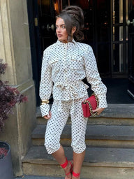 Maelle Zweiteiliger Anzug mit Polka-Dots