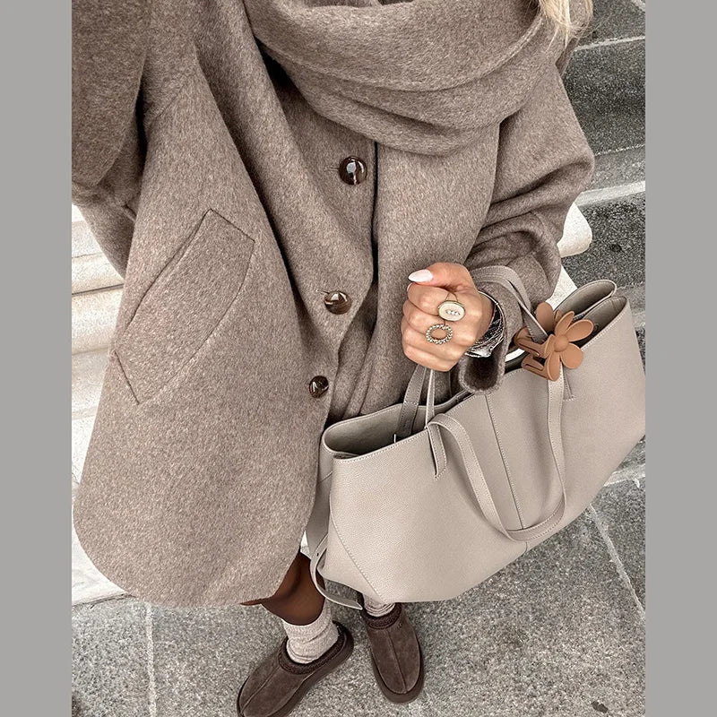 ZEYA - Margaux Loose Fit Coat with Scarf