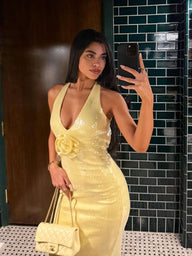 Marge Pailletten Maxi Kleid