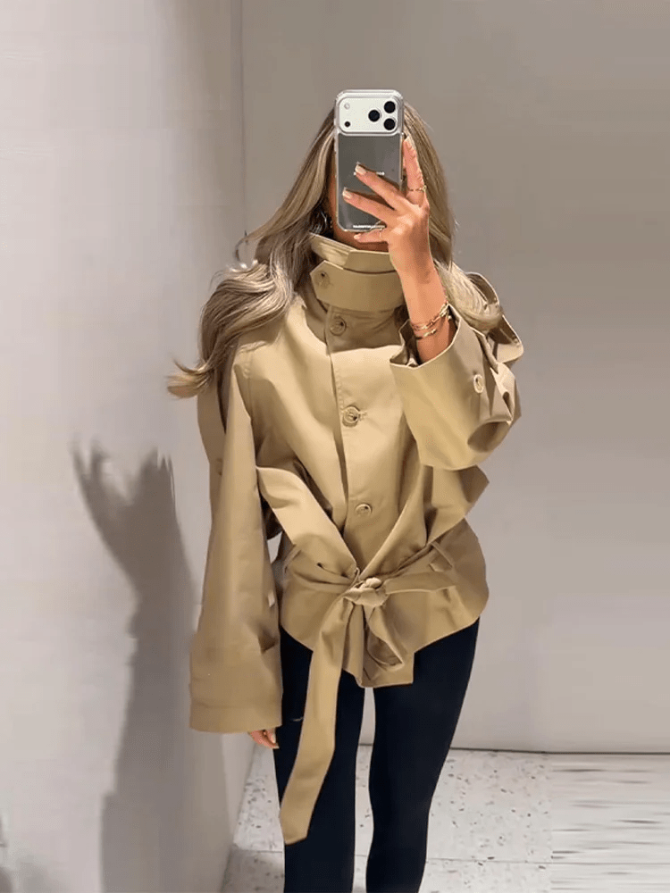 ZEYA - Maria High Neck Utility Trench Coat