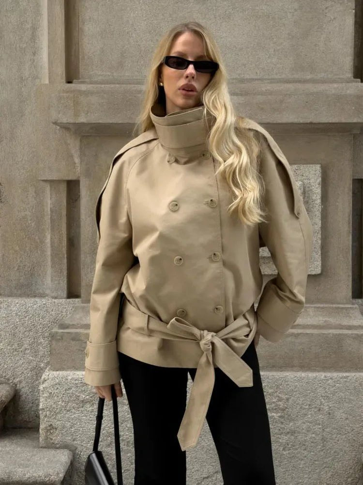ZEYA - Maria High Neck Utility Trench Coat