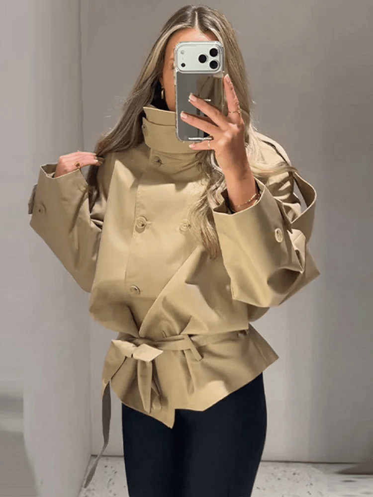 ZEYA - Maria High Neck Utility Trench Coat