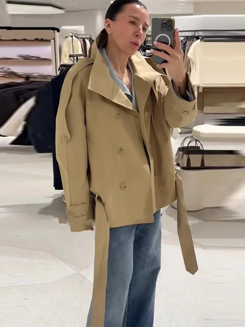 ZEYA - Maria High Neck Utility Trench Coat