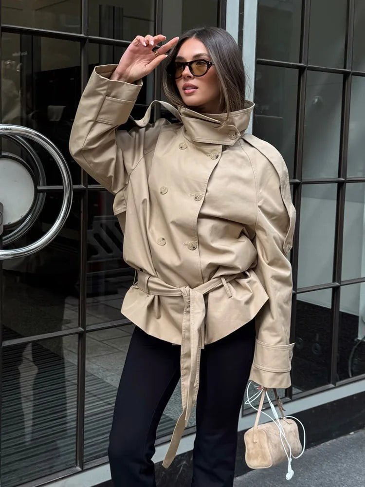 ZEYA - Maria High Neck Utility Trench Coat