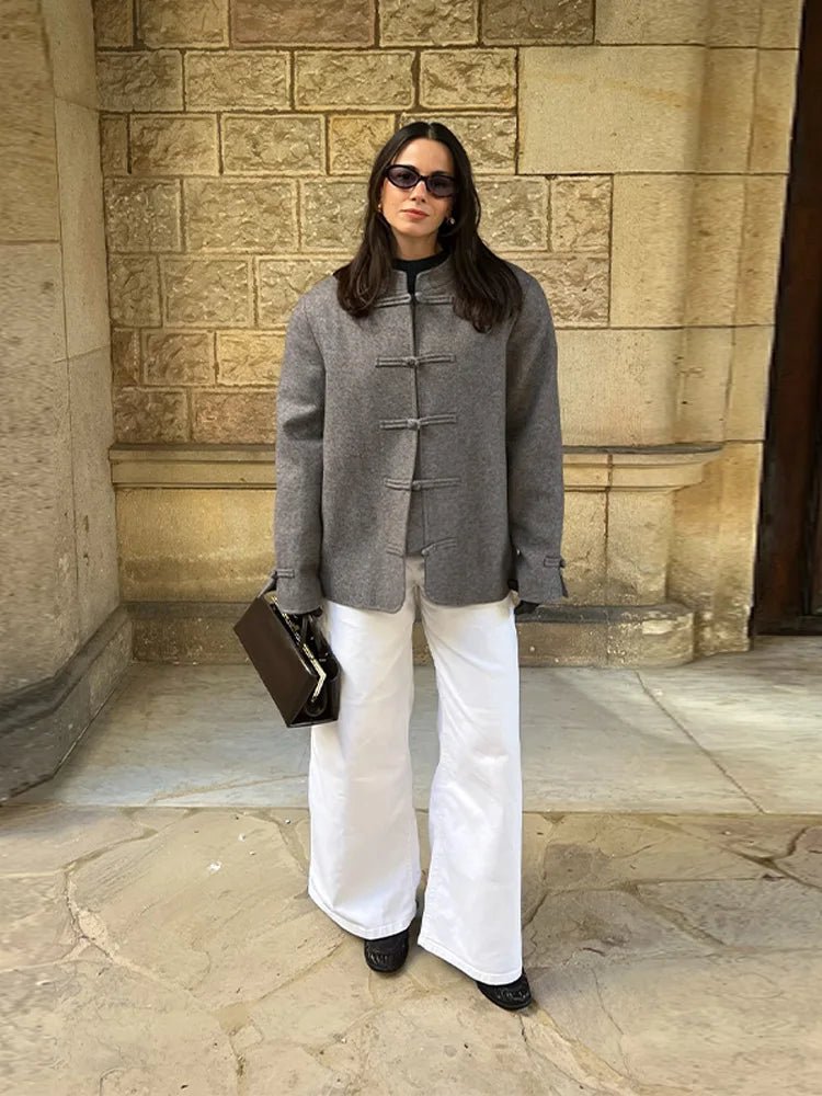 ZEYA - Mary Double-Faced Knot Mandarin Jacket