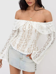 Matilda Schulterfreies Spitzen Top