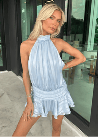 Matilda gestreiftes Halter-Minikleid