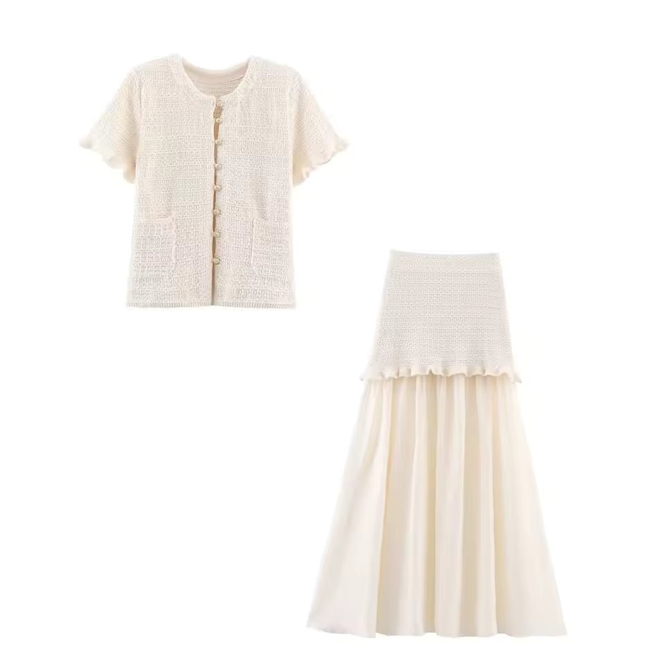 ZEYA - Maxine Knitted Tank Pleated Skirt Set