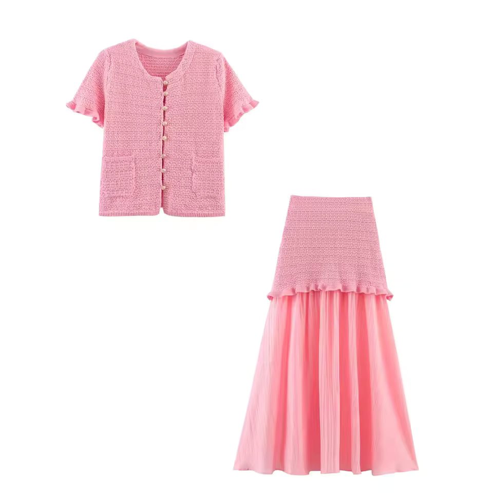ZEYA - Maxine Knitted Tank Pleated Skirt Set