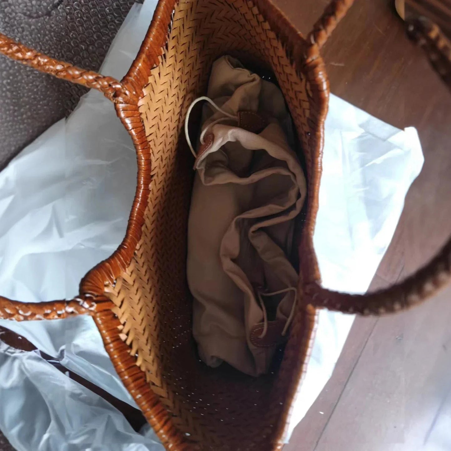 ZEYA - Melisande Woven Leather Tote Bag