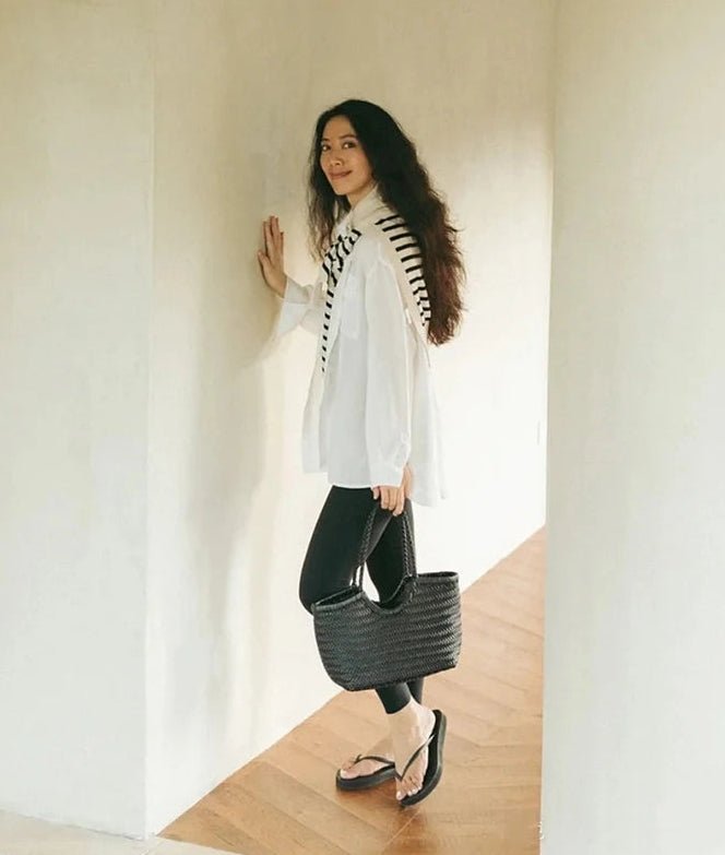 ZEYA - Melisande Woven Leather Tote Bag