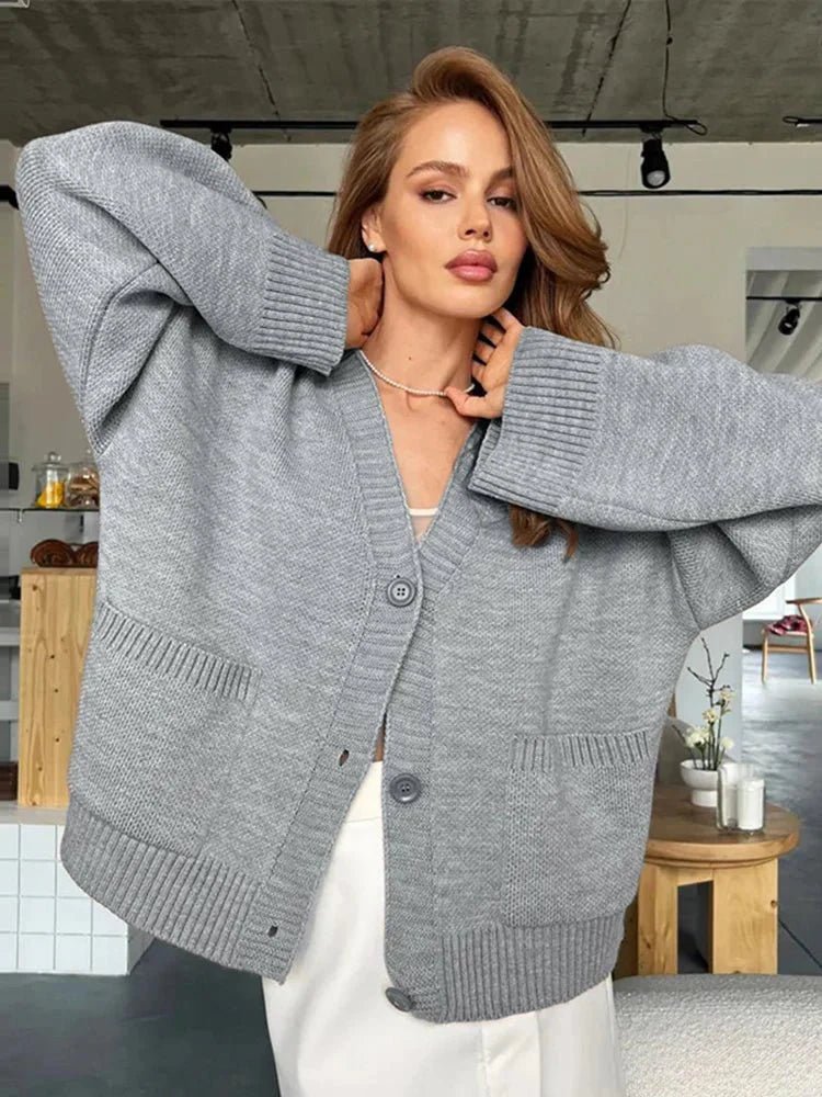 ZEYA - Melissa Cardigan with Elegant V Neck & Long Sleeves