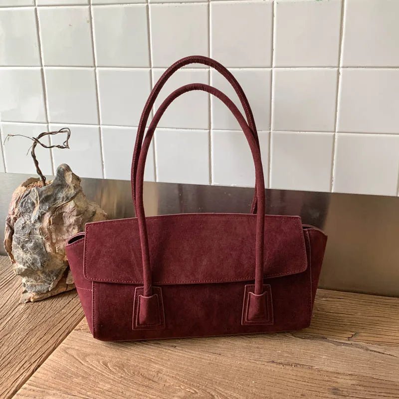ZEYA - Melissa Vintage Faux Suede Shoulder Bag