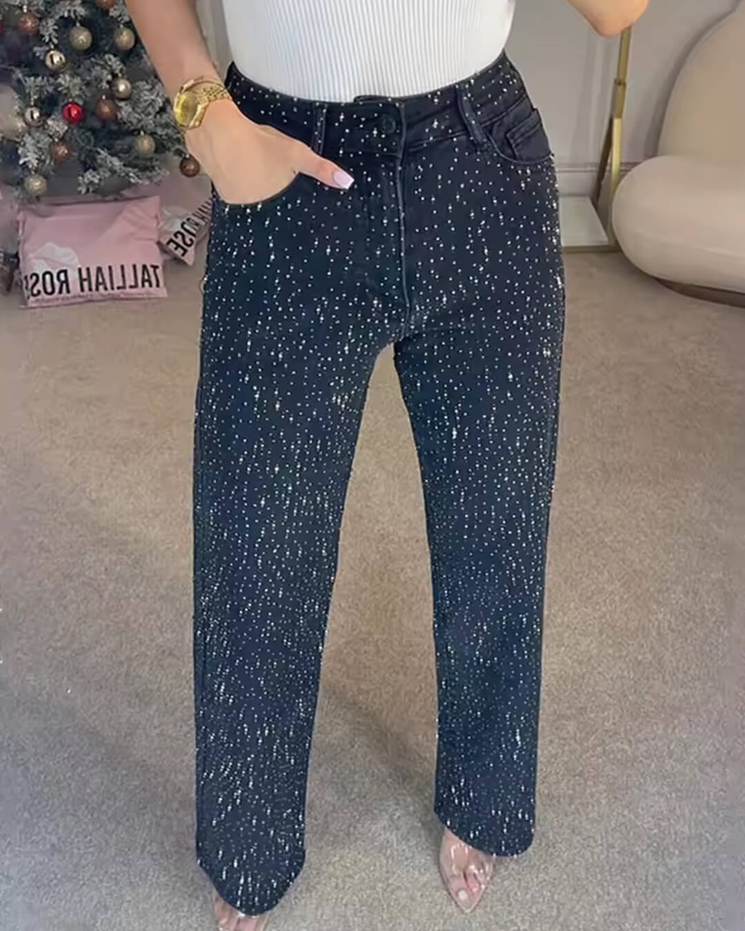 ZEYA - Mica High - Waist Glitter Jeans