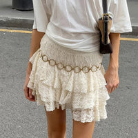 Mildred Tiered Lace Mini Skirt