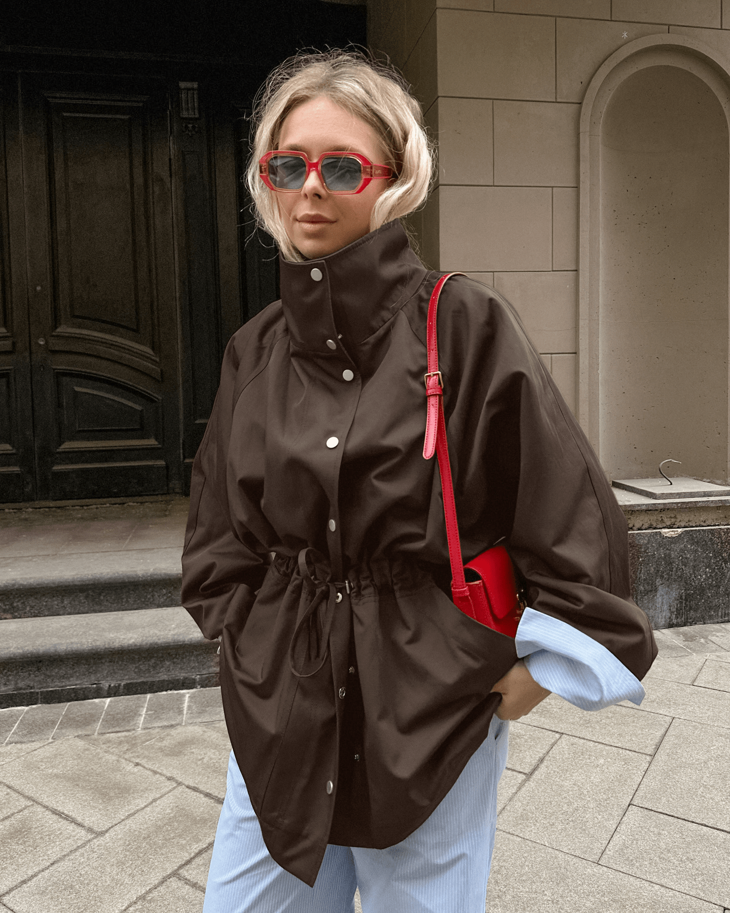 ZEYA - Miriam Contrast Collar Windbreaker Jacket