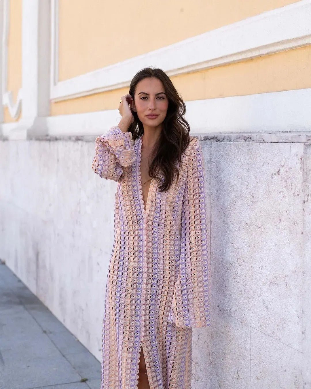 ZEYA - Miriam Crochet Stripe Maxi Dress