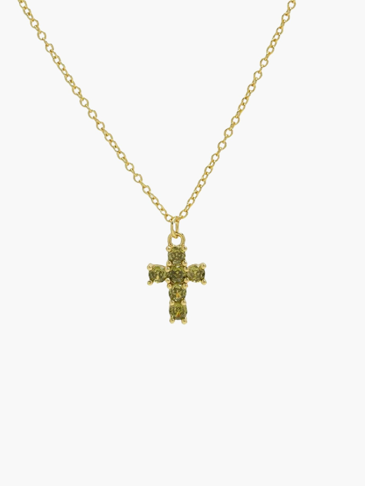 ZEYA - Miya Birthstone Necklace - Elegant Cross Pendant with Zircon for Women