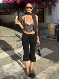 Moira Schwarze Caprihose