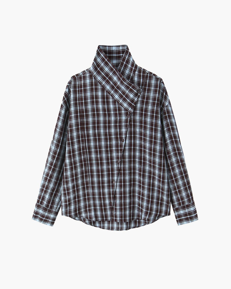 ZEYA - Monica Plaid Poplin Wrap Shirt
