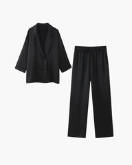 Monica Satin-Set mit Jacke & Hose