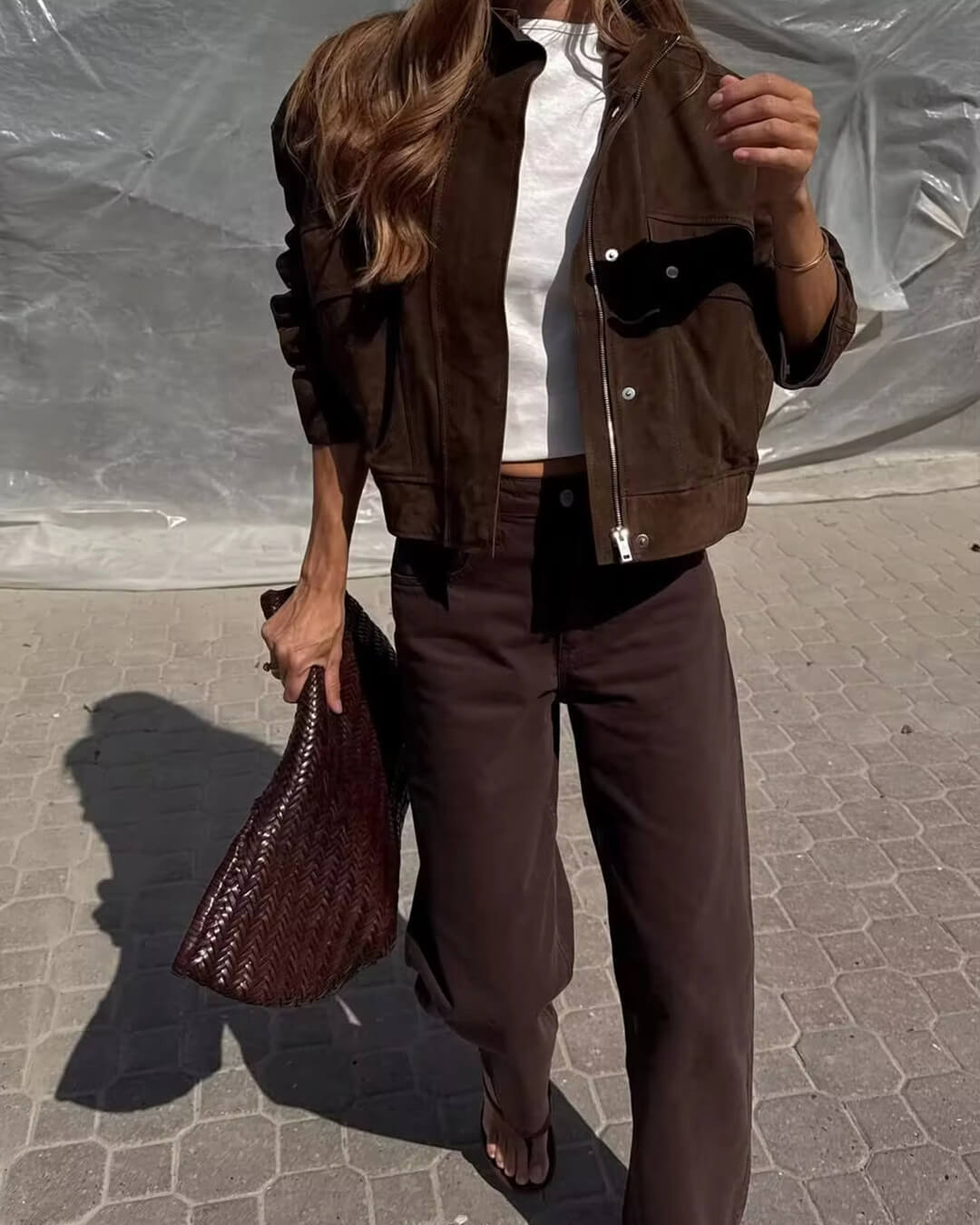ZEYA - Nadine Suede Bomber Jacket