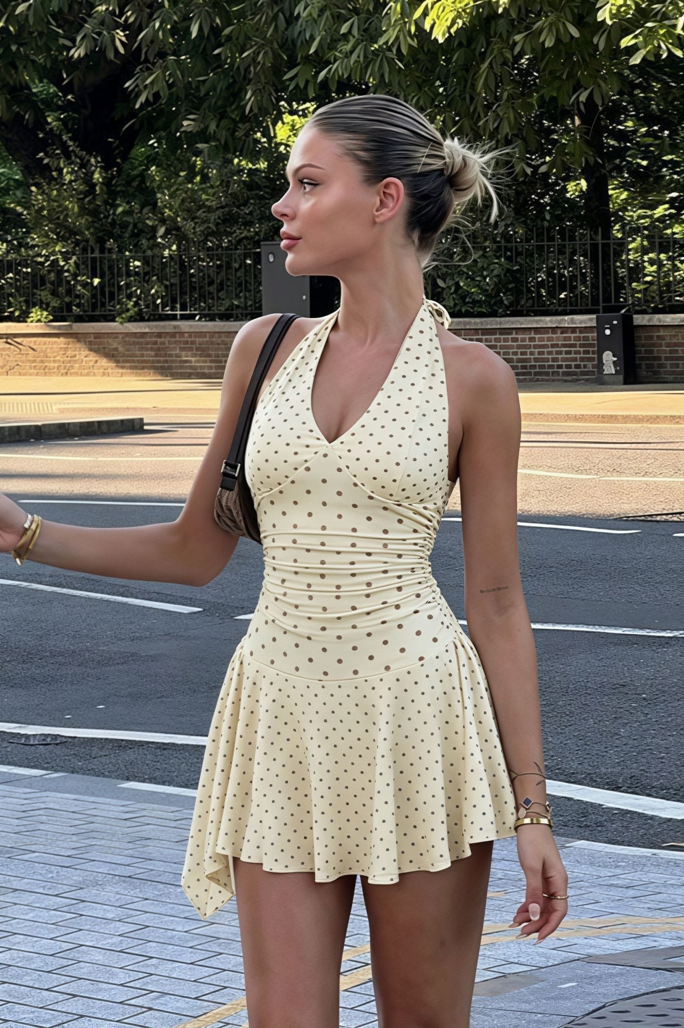 ZEYA - Natalia Polka Dot Halter Mini Dress