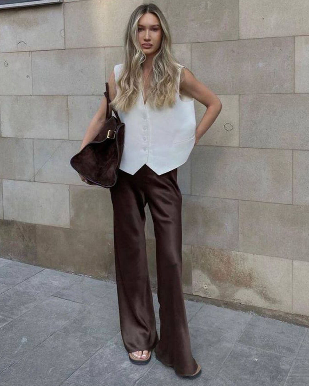 ZEYA - Nenita Wide Leg Satin Trousers