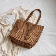 Nora Woven Straw Beach Tote