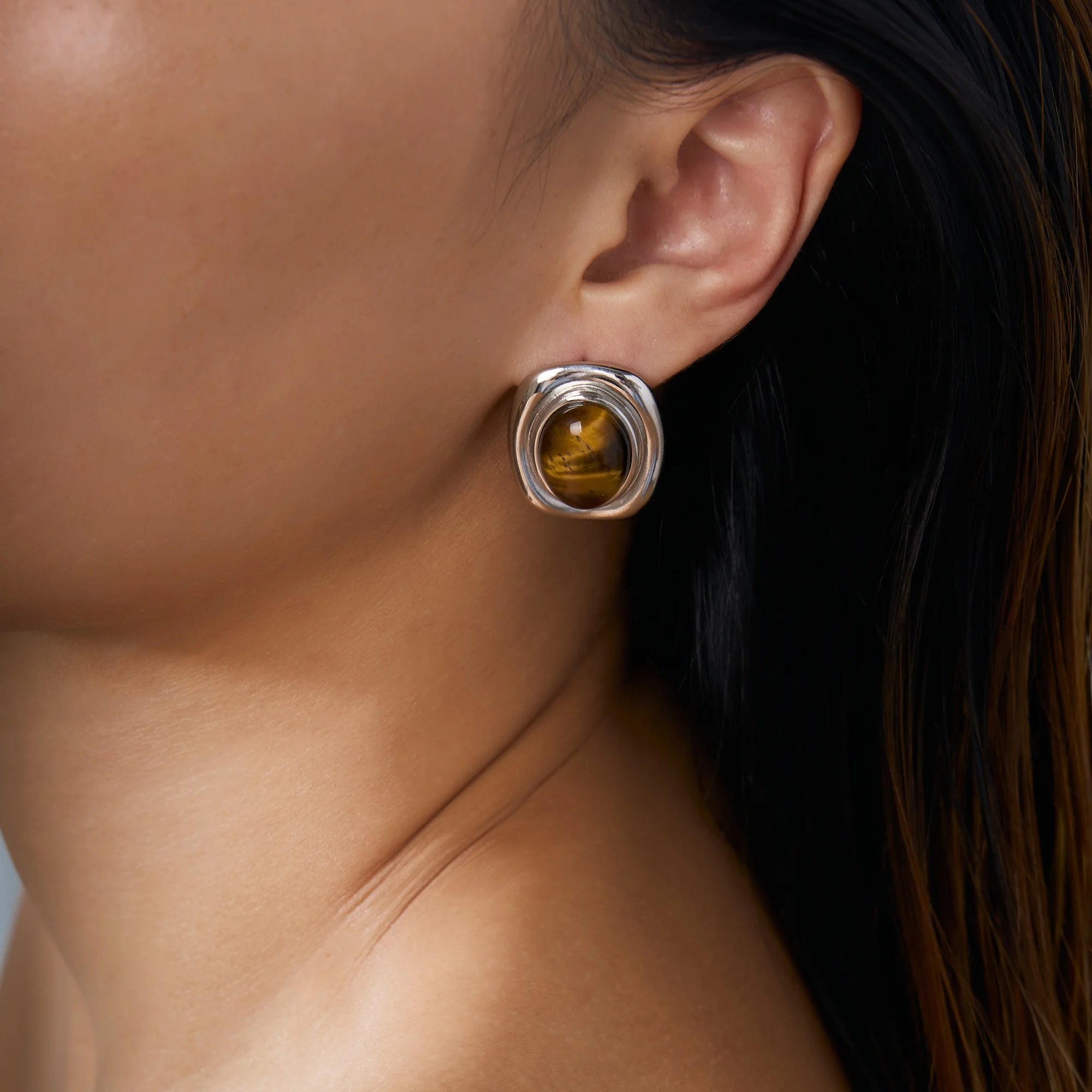 ZEYA - Olivia Oval Natural Stone Earrings