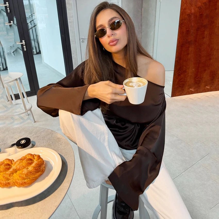 ZEYA - Penelope Tie Back Satin Blouse