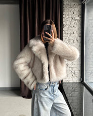 Quincy Cropped Kunstfelljacke
