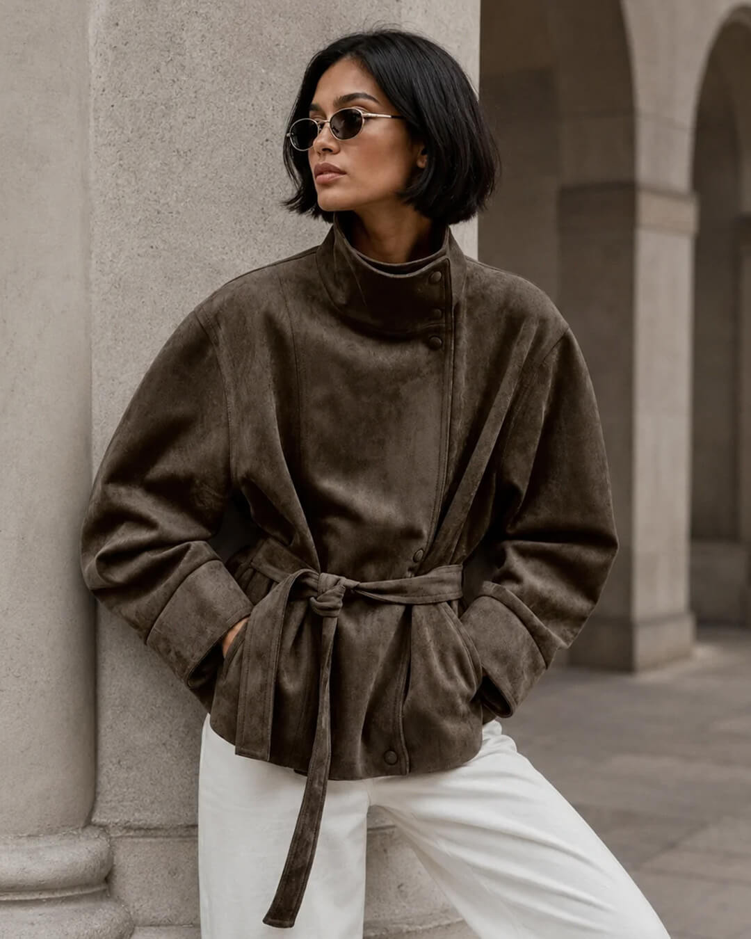 ZEYA - Rebecca Lace-Up Suede Jacket