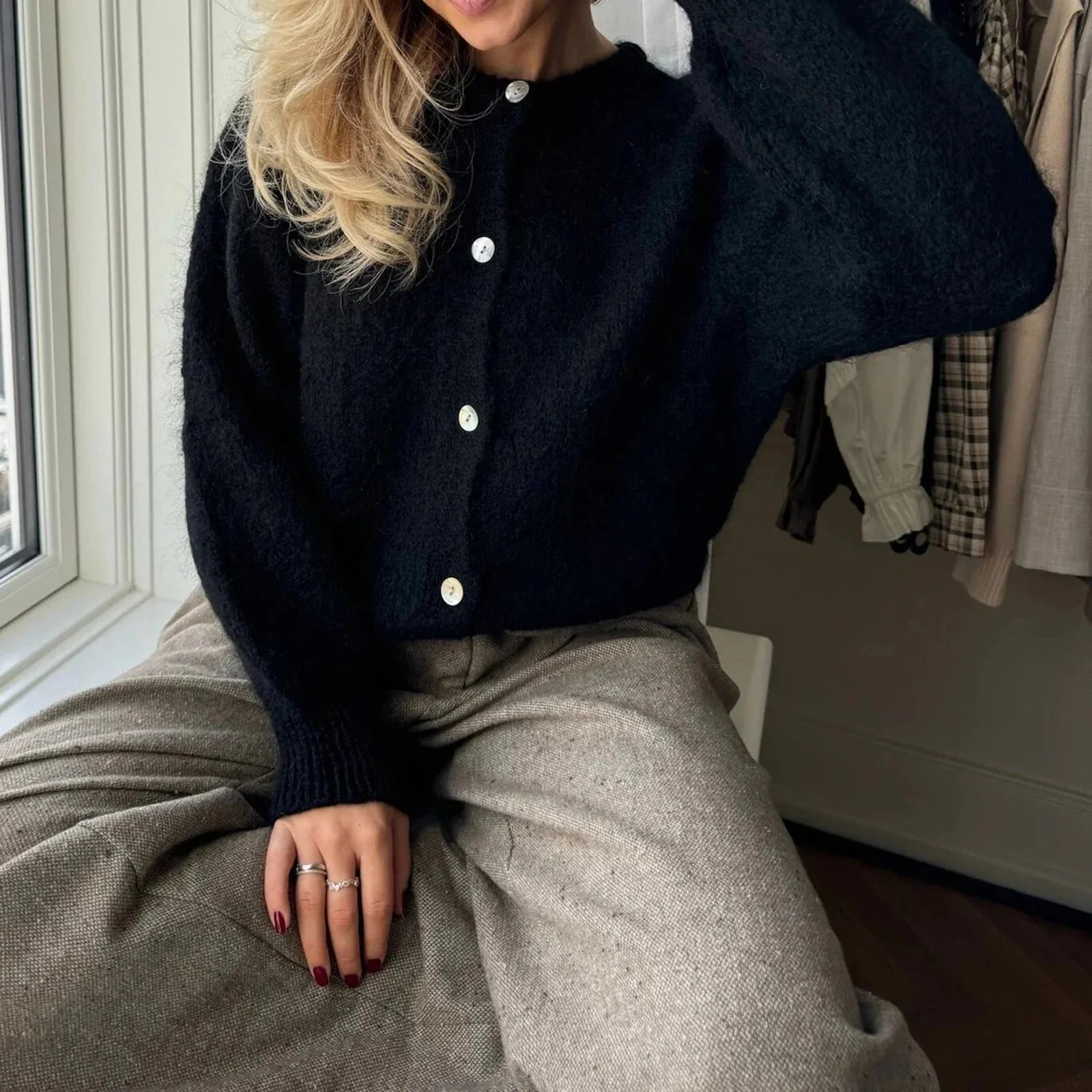 ZEYA - Rebecca Oversized Fuzzy Knit Cardigan