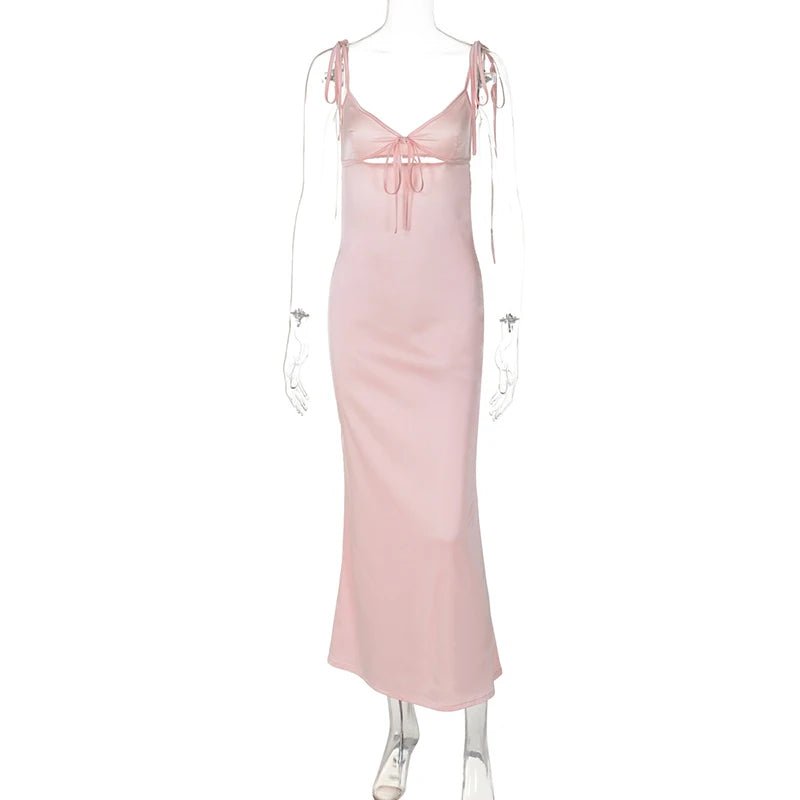 ZEYA - Renata Lace - Up Spaghetti Strap Maxi Dress