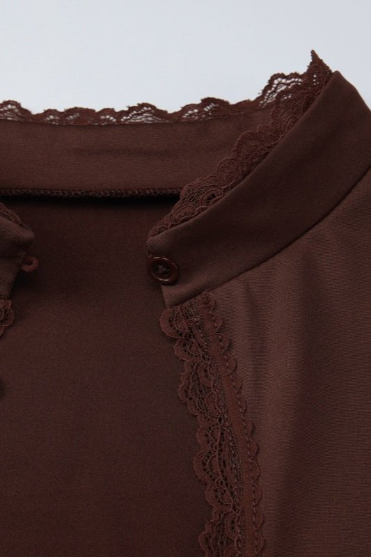 ZEYA - Rose High Neck Keyhole Blouse