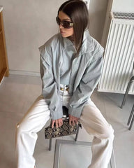 Roxana High Collar Cropped Jacke
