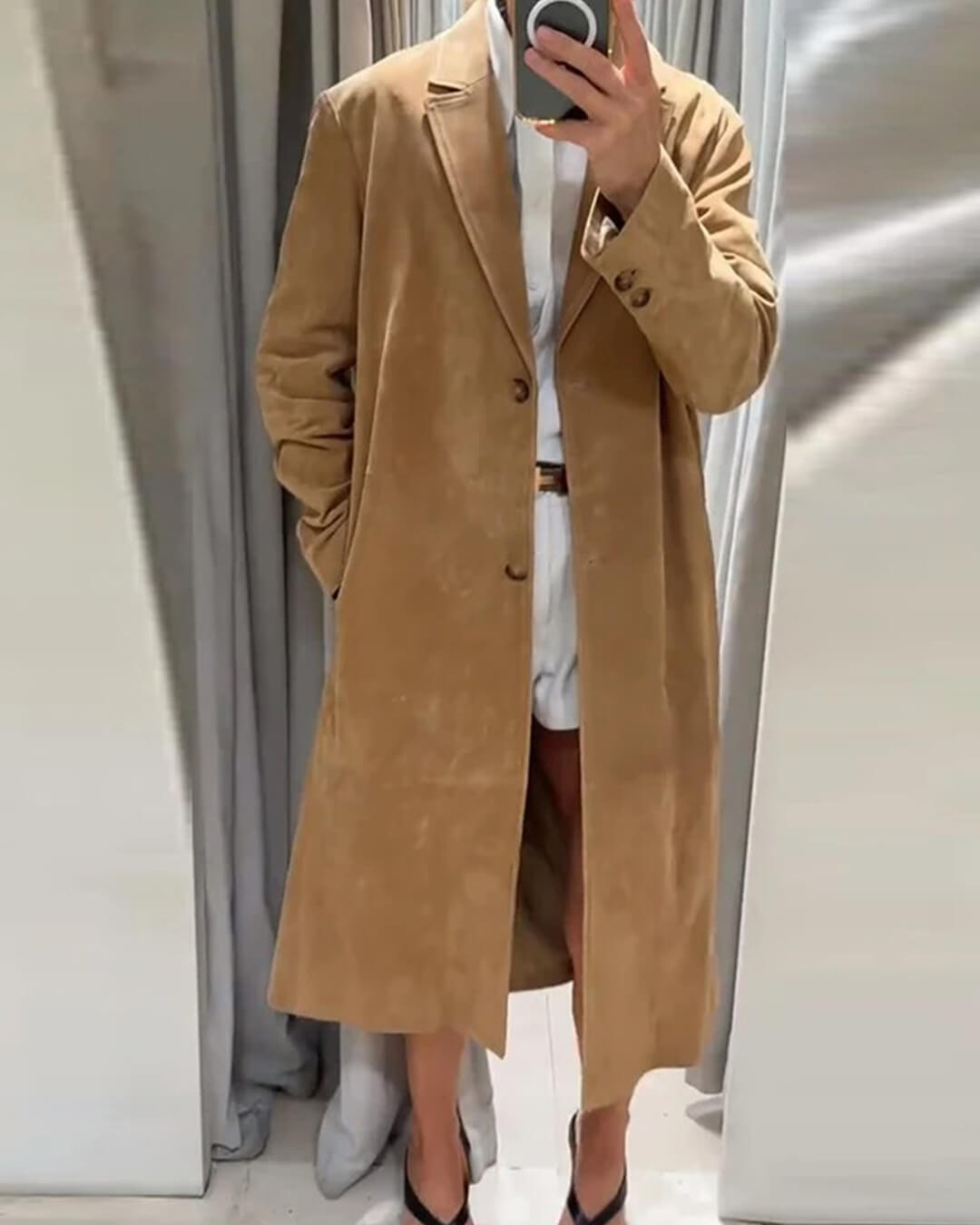 ZEYA - Sabrina Suede Trench Coat