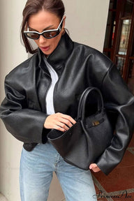 Sally Kunstlederjacke mit Reißverschluss