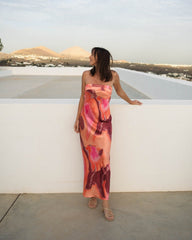 Salma Floral Strapless Maxi Dress