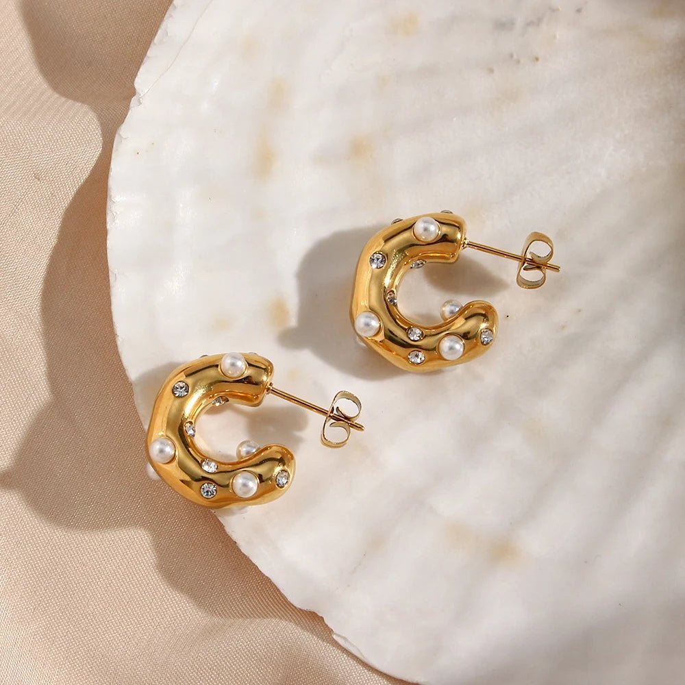 ZEYA - Samira Pearl Hoop Earrings