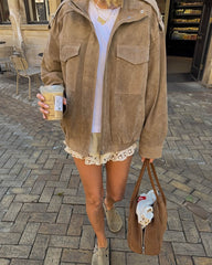 Sandra Jacke mit Wildlederoptik