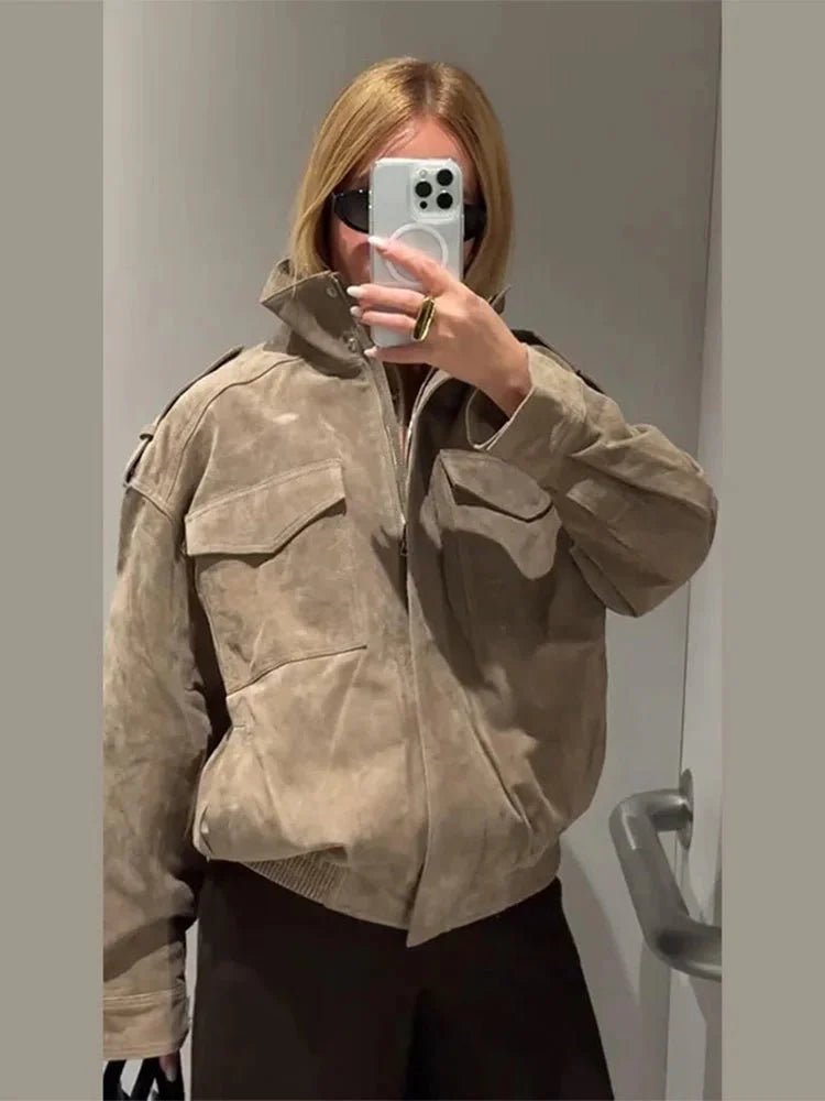 ZEYA - Sandra Suede Moto Jacket