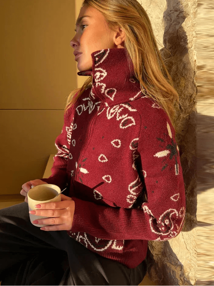 ZEYA - Sarah Stand Collar Knitted Cardigan