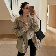 Sarah Vintage Karo-Jacke mit Taillenzug