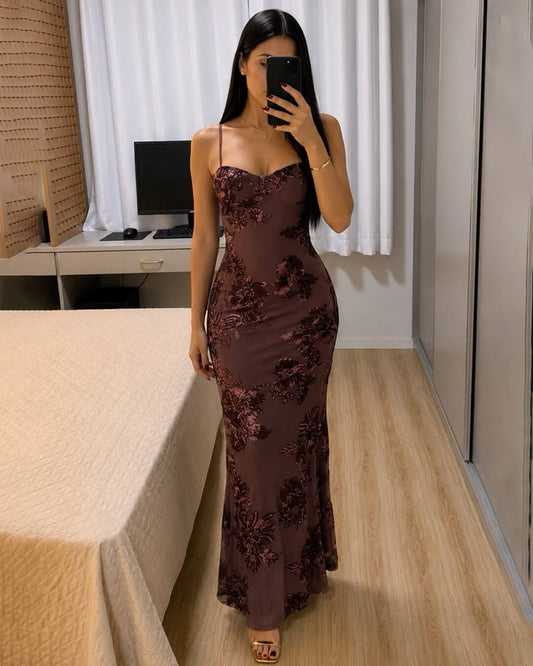 ZEYA - Scarlett Applique Tie-Back Evening Dress